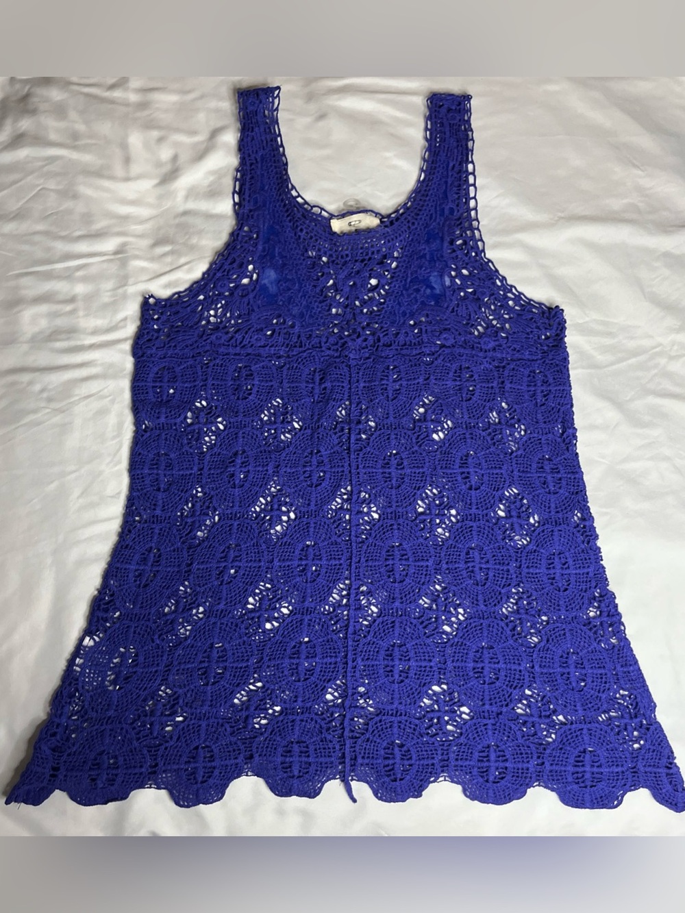 Urban Outfitters Pins & Needles Blue Purple Crochet Tunic Top Womens Small